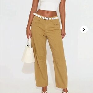 Fashion Nova Tan Wide Leg Pants